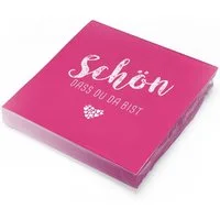 itenga Papierserviette itenga 20x Serviette Schön dass du da bist fuchsia pink (Pantone 226 U