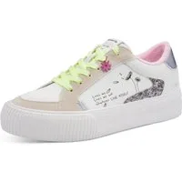 Tamaris Plateausneaker, Freizeitschuh, Halbschuh, Schnürer mit Kontrastbesätzen und Glitzer