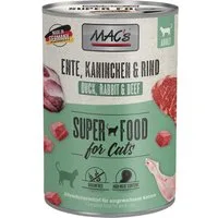 MAC'S Ente, Kaninchen & Rind 400 g - 6 Stück, Nahrungsergänzungsmittel für: Katze