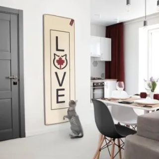 Canadian Cat Company Kratzteppich 180x60cm mit Wandbefestigung beige