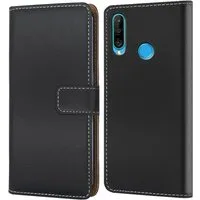 Numerva Handyhülle Bookstyle Etui Handytasche Schutzhülle für Huawei P30 / Lite / Pro, Klapphülle Flip Cover Schwarz