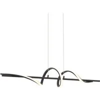 Qazqa Pendelleuchte Wokkel, LED fest integriert, Extra-Warmweiß, QAZQA Hängeleuchte, integrated, Schwarz, Aluminium, Design