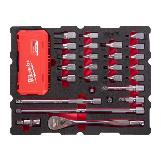 Milwaukee 1/2" Ratschen- u. Bit-Steckschlüsseleinsätze Einlage 67-teilige Einlage für PACKOUT Koffer mit Schubladen - 4932501870