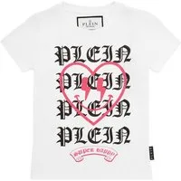 PHILIPP PLEIN T-Shirt Heart Mit Schmucksteinen