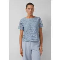 s.Oliver Kurzarmbluse Bluse Spitzen-Shirt mit Viskosefutter