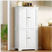 TEENFON Hochschrank Küchenschränke, viertüriger Multifunktionsschrank, weiß (1-St)