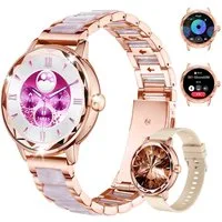 ibettertec Smartwatch Damen, mit Anruffunktion Smartwatch (Fitnessuhr mit Telefonfunktion/WhatsApp Notiz,Smartwatch Fitness Tracker Uhr IP68 Wasserdicht,1.2" HD Voll Touchscreen Fitnessuhr Tracker mit Blutsauerstoff/Pulsmesser/Sportuhr/Schrittzähler/
