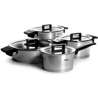 WOLL Topf-Set Concept, Edelstahl 18/10 (Set, 8-tlg., 1 Stieltopf 18 cm, je 1 Kochtopf 20/24 cm, 1 Bratentopf 28 cm), für Induktion