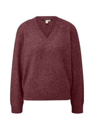 qs - Strickpullover rot - Gr. - XXL