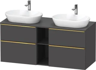 Duravit D-Neo Konsolenwaschtischunterbau wandhängend Graphit Matt 1400x550x664 mm - DE4970B34490000 DE4970B34490000