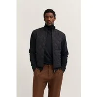 bugatti Sweatjacke Regular Fit mit Rautensteppung und Stehkragen