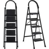 FOXSPORT Stehleiter ARK10, Trittleiter, Haushaltsleiter 3-5 Stufen, Klappleiter, Multifunktionsleiter, Arbeitsleiter klappbar, bis 150 kg, stabil