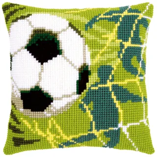 Kreuzstichkissen "Fußball"