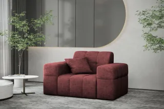 Sessel Designersessel NANCY in Stoff Perfekt Harmony Bordeauxrot