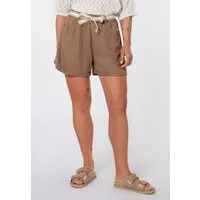 Eight2Nine Shorts Damen Leinen-Viskose Shorts mit Stoffband Kurze Leinenhose mit Bindegürtel