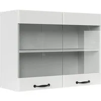 Vicco Glashängeschrank R-Line, Weiß Landhaus/Weiß, 80 cm (1-St)