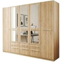 priess Kleiderschrank Schrank Garderobe Wäscheschrank Barcelona in 5 Breiten viel Stauraum, geräumige Schubkästen, mit Spiegel, MADE IN GERMANY