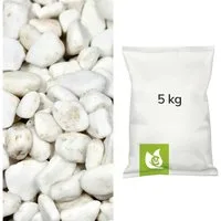 CM-Gartendesign Zierkies Schneeweiß Kies, (8/16mm, weiß), 5kg