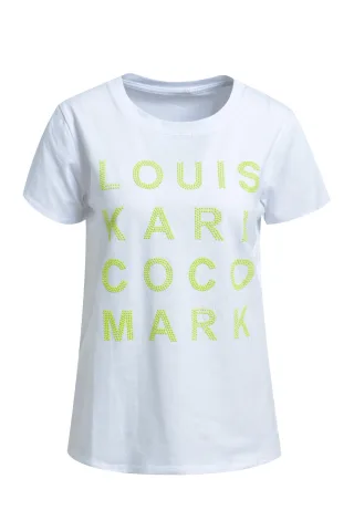 HeartKiss - T-Shirt Names in Neon Stones lime print - Gr. - XL