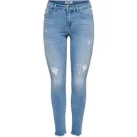 ONLY Skinny-fit-Jeans ONBLUSH MW COIN PCK ANK RW DNM Baumwollmischung, skinny fit, offener Saum, destroyed Effekte
