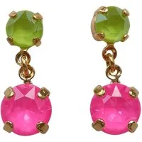 Mugello Paar Ohrstecker Joy limette-pink vergoldet knallig neon bunt Hingucker, Handgefertigter Modeschmuck, made in Germany