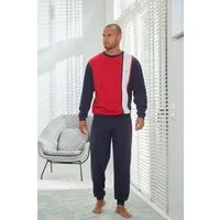 H.I.S Pyjama Schlafanzug für Herren (2 tlg., 1 Stück) Schlafanzug mit breitem Streifen