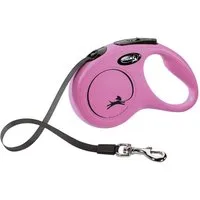 flexi Flexileine FLEXI Rollleine New CLASSIC Gurt - 5m, bis 15kg Farbe: Pink