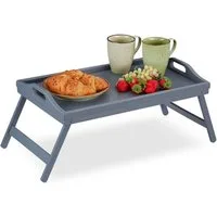 relaxdays Tabletttisch Bambus Betttablett grau