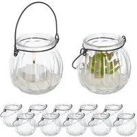 relaxdays Windlicht Glas 12er Set