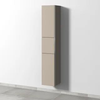 Sanipa 3way Hochschrank mit 2 Türen und 1 Auszug, Sandgrau-Matt BS10067