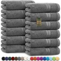 NatureMark Gästehandtuch Gästetuch 500gsm, 100% Baumwolle (12-St), Gästehandtuch Premium Qualität, 30x50cm, Anthrazit grau