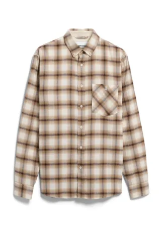 Armedangels - Kariertes Langarmhemd beige - Gr. - S