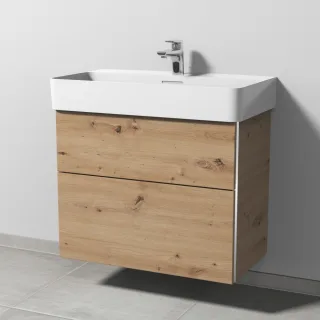 Sanipa 3way Waschtischunterbau zu Laufen VAL Waschtisch mit 2 Auszügen, Eiche Natural-Touch BR82385