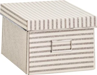 Zeller Present Aufbewahrungsbox "Stripes" Pappe, beige