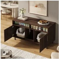 BlingBin Tierhaus Katzenkloschrank Katzenstreuwanne-Schrank mit Sandauffangmatte, Haustier-Schrank mit Ablage, Haustier-Sideboard, Ohne Katzenstreuwanne