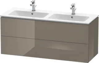 Duravit L-Cube Waschtischunterbau wandhängend Flanell Grau Hochglanz 1290x481x550 mm - LC625808989 LC625808989