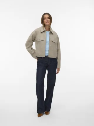 VERO MODA - VMFORTUNEFREJ SHORT JACKET GA BOO Silver Mink - Gr. - M