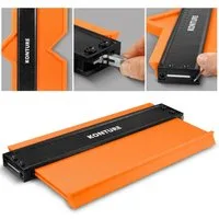 EAXUS Konturenlehre Profi Konturenschablone mit Feststeller - Schnittverläufe Übertragen, max. 248,00 mm, 1-St., Widerstandsfähig, Langlebig. Mit integriertem Lineal