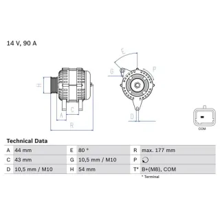 Bosch Lichtmaschine 90A Citroen Peugeot 0986083390