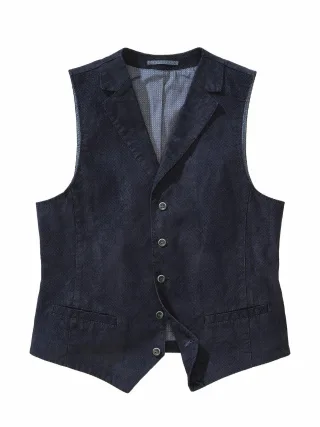 Mey & Edlich Herren Wow-Weste Blau 68 % Baumwolle, 30 % Viskose, 2 % Elasthan