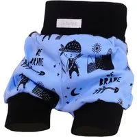 La Bortini Shorts Baby und Kinder Shorts Pumphose in Blau schwarz gemustert aus Baumwolle, elastisch, weich, 44 50 56 62 68 74 80 86 92 98