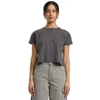 Build Your Brand Rundhalsshirt Ladies Vintage Cropped Tee Damen T-Shirt kurz