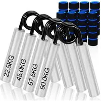 Refined Living Handmuskeltrainer 4er Set Handtrainer Griffkrafttrainer, Fingertrainer Unterarmtrainer (Handmuskeltrainer aus Aluminium, Grip Strength Trainer, Hand Grip Trainer, Handgelenk Trainer Unterarm Trainingsgerät, mit Anti-Rutsch-Oberfläche, 