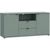 FORTE Lowboard Ganymede (Breite 129,8cm), TV Board, Stauraum, Schublade, Metallgriffe, Kabelführung
