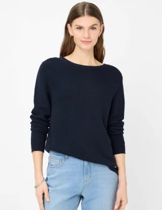 Brax Damen Strickpullover Style LESLEY navy, dunkelblau, Gr. 38