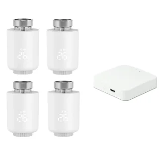 4Pcs Tuya Zigbe Smart Thermostat Radiator Valve Temperature Schedule Setting Window Open Detection Function APP Remote V