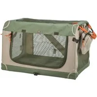 TRIXIE Hunde-Transportbox Faltbare Hundebox Comfy mit abnehmbarer Außentasche und Netzstoff - ol
