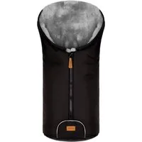 Fillikid Fußsack Pamir Alpina, schwarz, Lammfell grau, Winterfußsack, für Autositze Gr. 0 und Kinderwagen