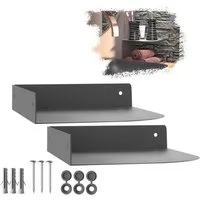 SO-TECH® Wandregal Eckregal HOVER 20/30 x 15/20 x 3 cm inkl. Befestigungsset, 2-tlg., Wandmontage, für Bad Küche oder Wohnzimmer, Anthrazit