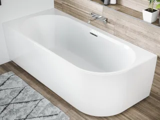 Riho wandstehende Badewanne Desire Corner 184x84 cm, Rechts, B087001005 B087001005